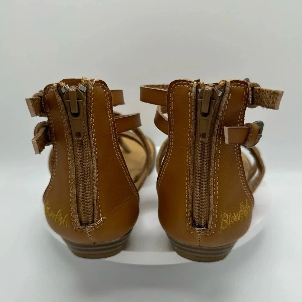 BLOWFISH Girls’ Strappy Leather Sandals, Size 3.5, EUC